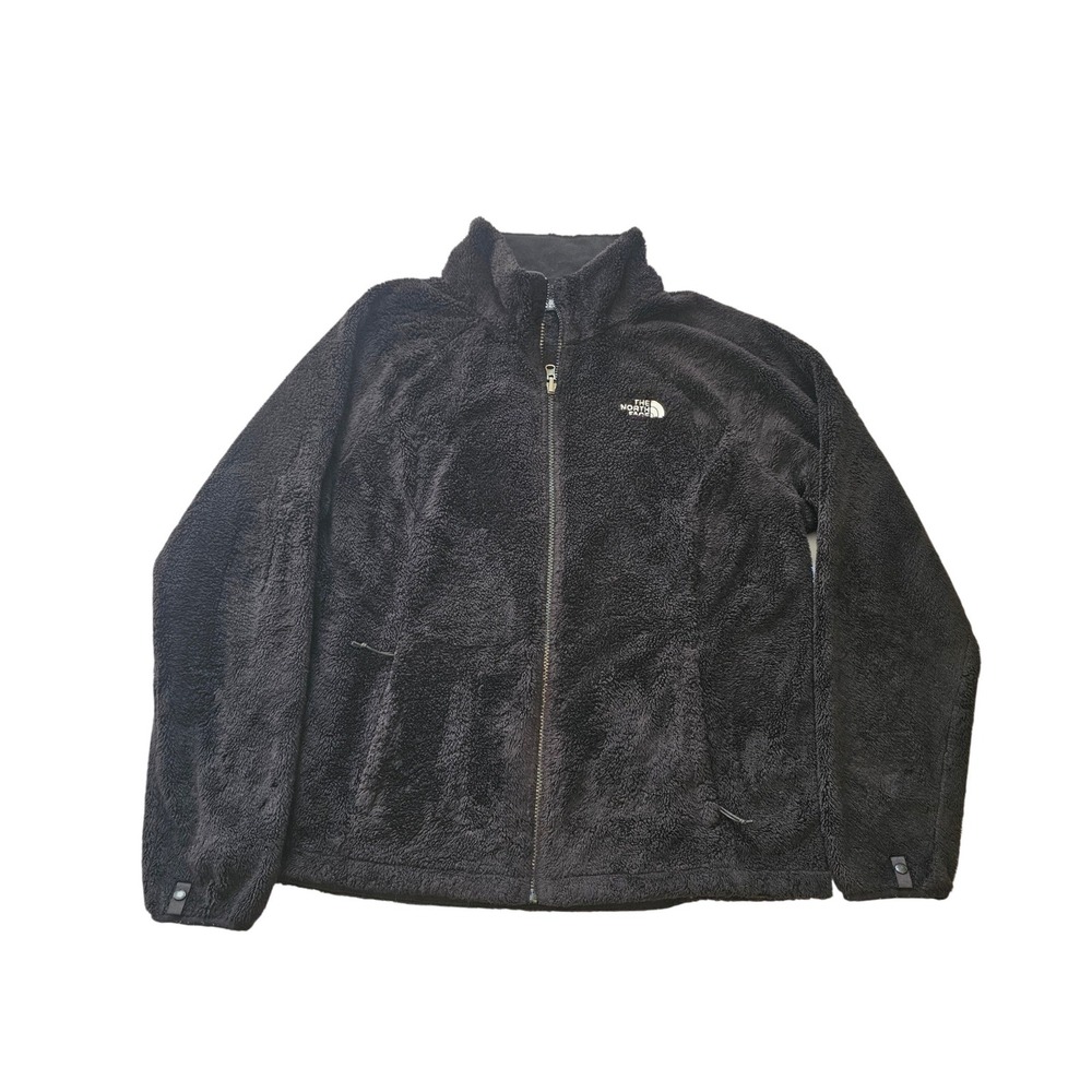 The North Face Osito Fleece Jacket Womens XL Black Full Zip Soft High Pile Plush